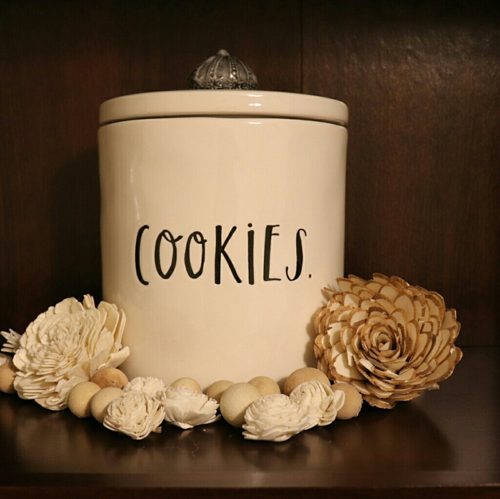 🆕 Rae Dunn Cookie Jar Crown Collection Stem Print - Picture 1 of 6